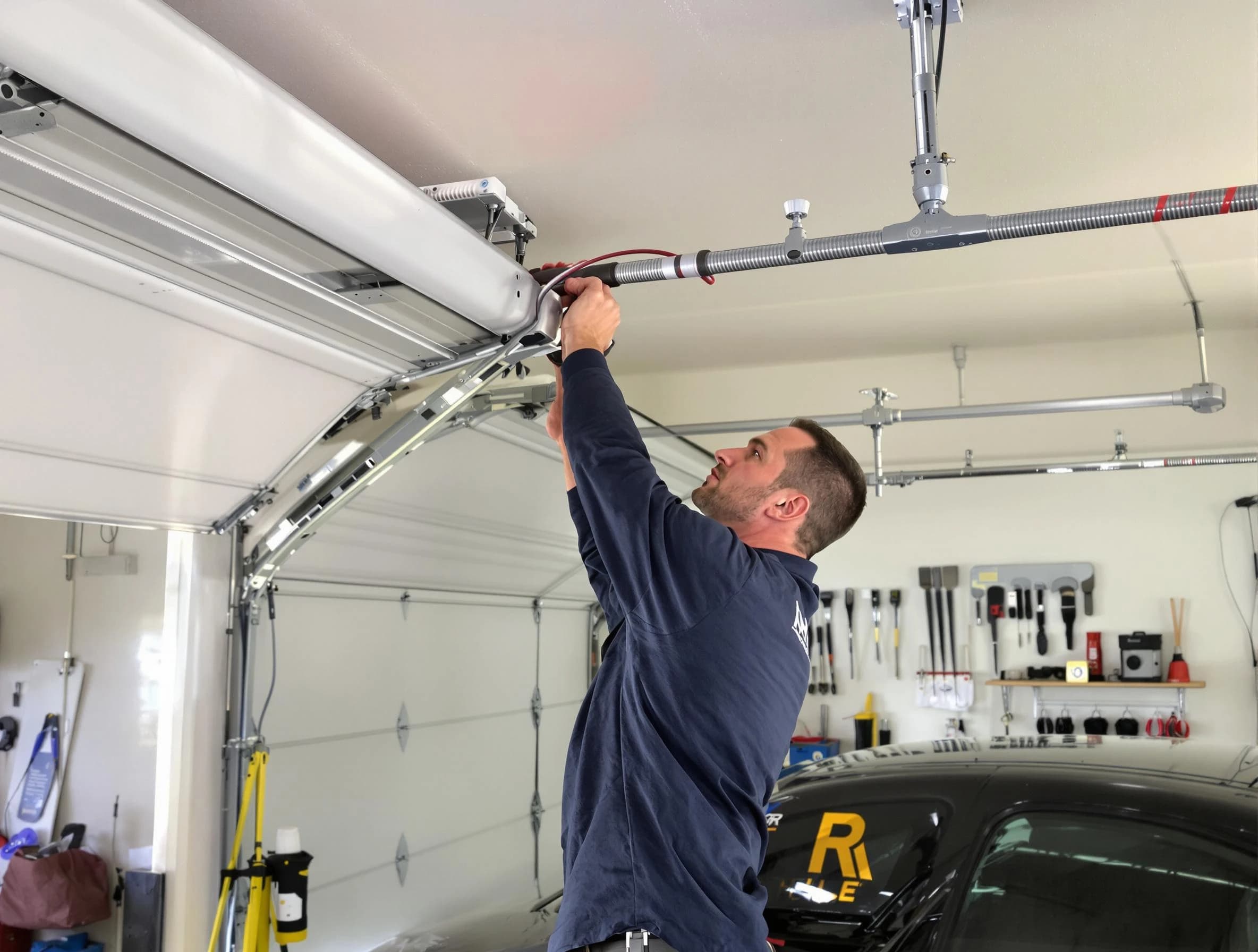 Tooele Garage Door Repair technician performing garage door cable repair in Tooele