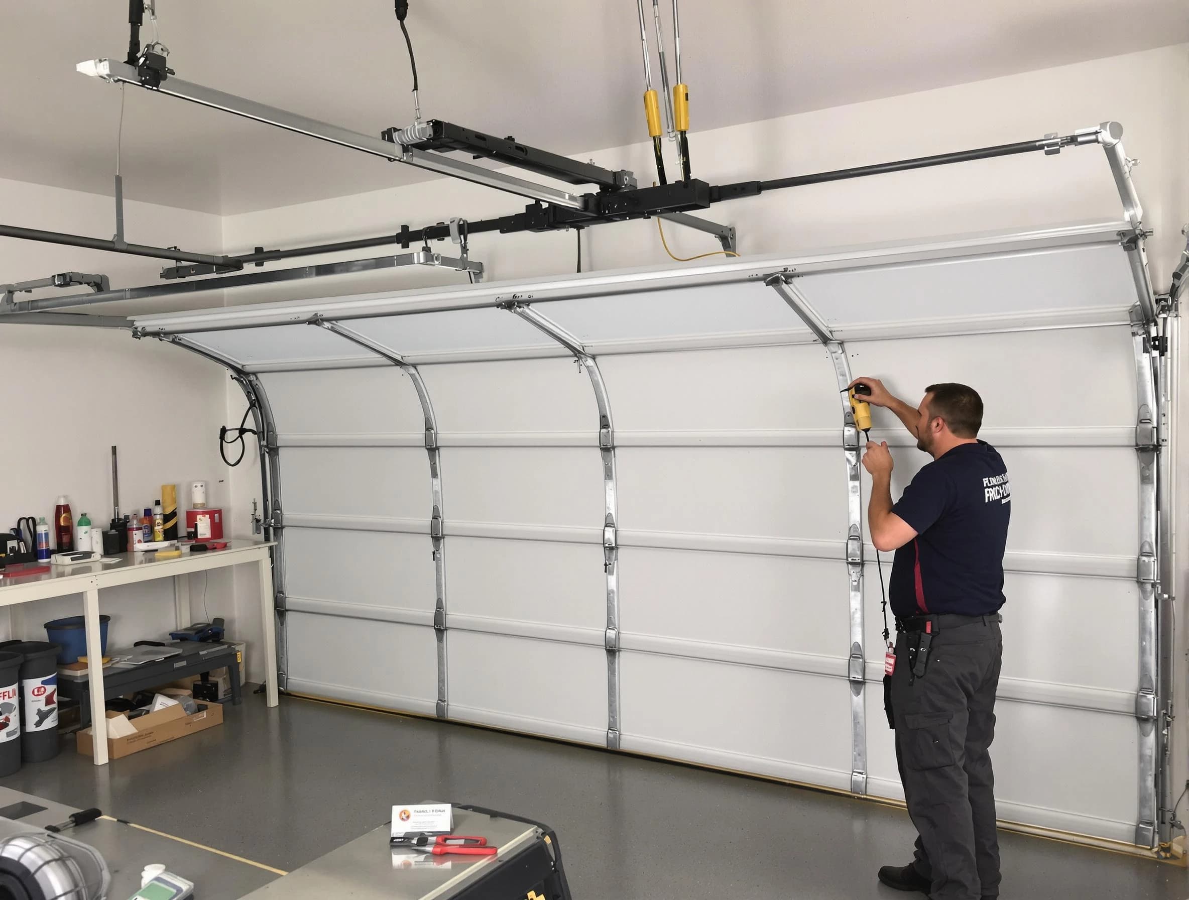 Tooele Garage Door Repair certified technician performing overhead door system repair in Tooele