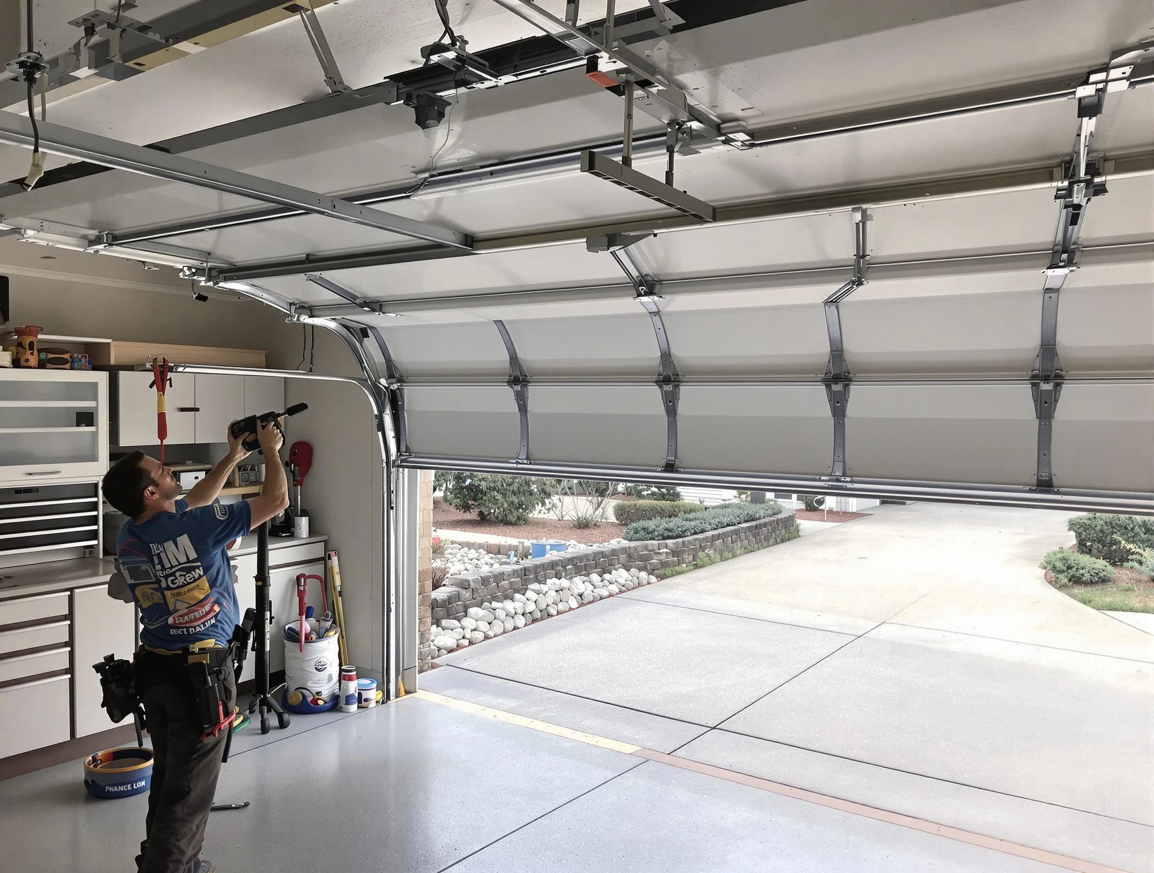 Garage door track repair service by Tooele Garage Door Repair in Tooele