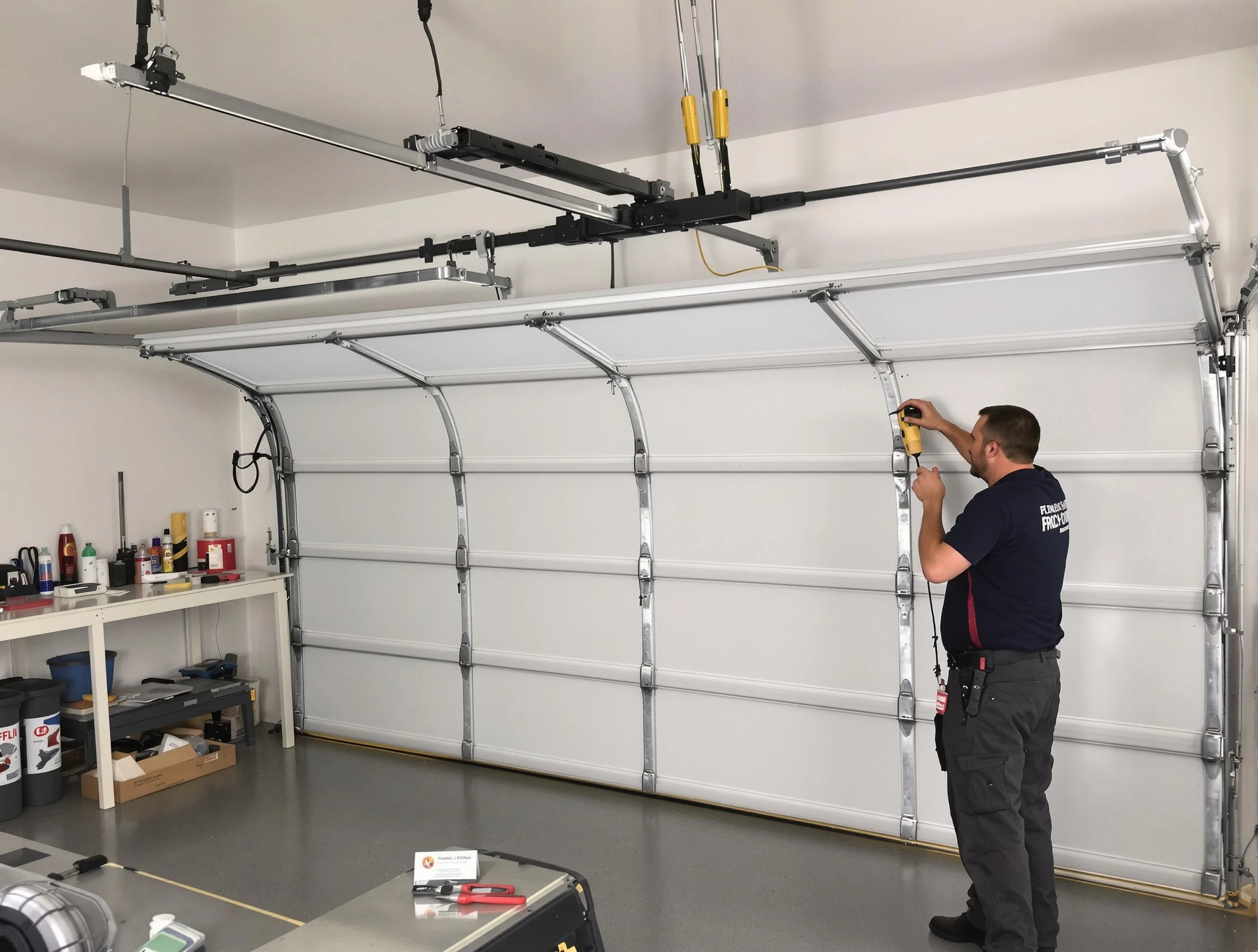 Tooele Garage Door Repair certified technician performing overhead door system repair in Tooele