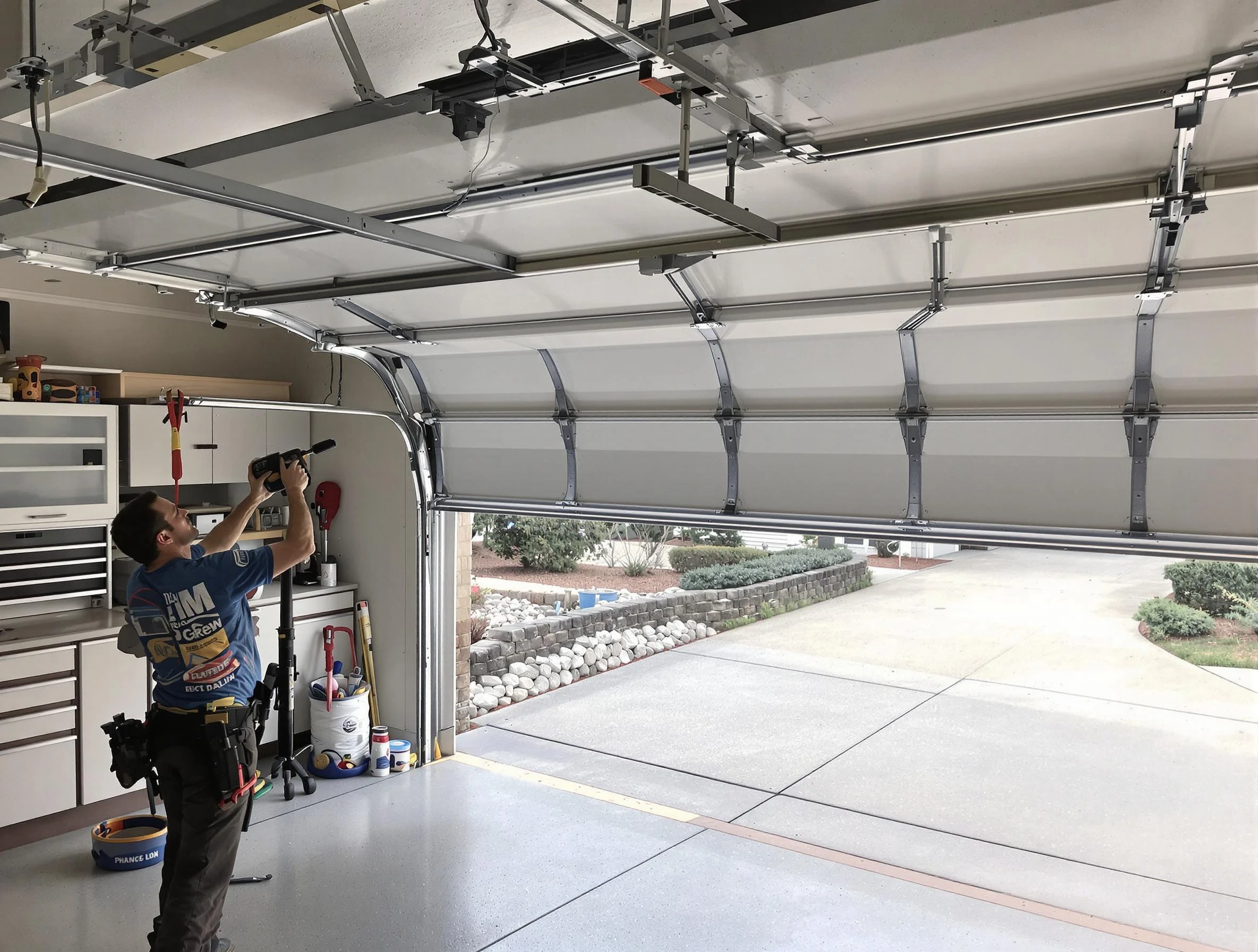 Garage door track repair service by Tooele Garage Door Repair in Tooele